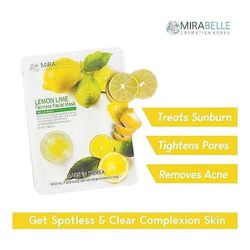 Mirabelle: Lemon Lime Facial Sheet Mask - 25ml