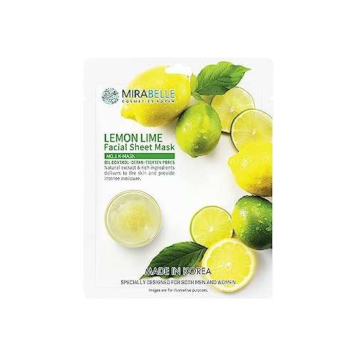 Mirabelle: Lemon Lime Facial Sheet Mask - 25ml