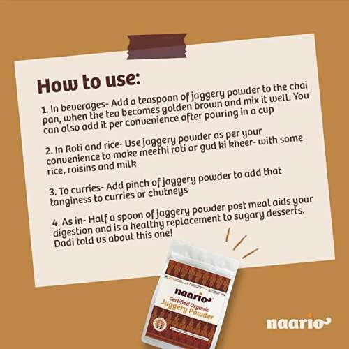 Naario: Organic Jaggery Powder - Pack Of 2 - 500gm Each