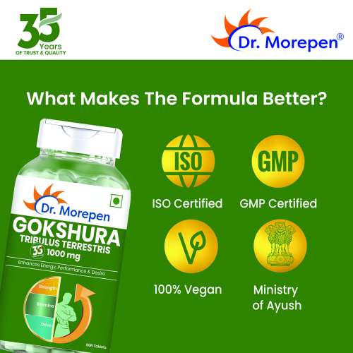 Dr. Morepen: Gokshura Tablets For Men's Wellness - Boost Stamina - 60 Tablets
