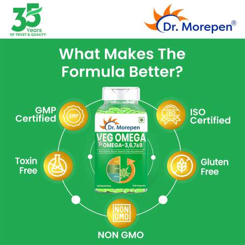 Dr. Morepen: Omega 3 6 7 9 Vegetarian Capsules 500mg - 60 Tablets