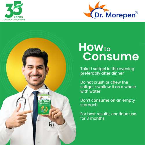 Dr. Morepen: Omega 3 6 7 9 Vegetarian Capsules 500mg - 60 Tablets