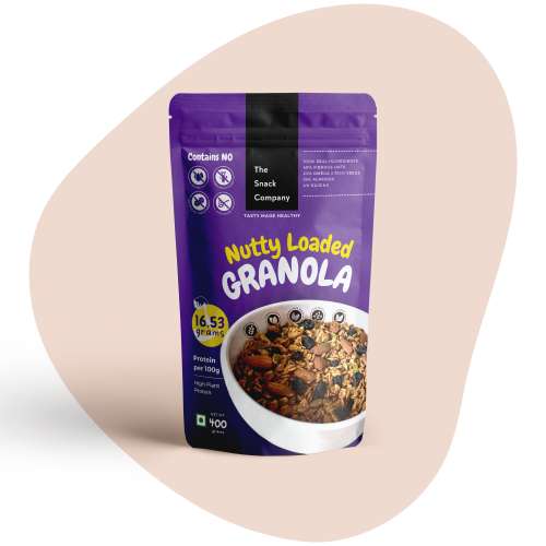 The Snack Company: Nutty Loaded Granola  400gm | 45% Oats, 23% Omega 3 rich seeds, 19% Dry-fruits loaded Gourmet Cereal