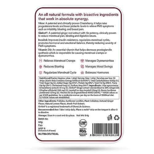 Wellbeing Nutrition: Melts PMS Relief - 30 Oral Strips Wellbeing Nutrition: Melts PMS Relief - 30 Oral Strips