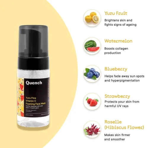 Quench Botanics: Yuzu Fine Vit C Foaming Face Wash - 100ml