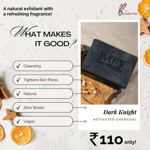 Bare Necessities: Dark Knight: Activated Charcoal Spa Bar - Pack of 2 (75gm each)