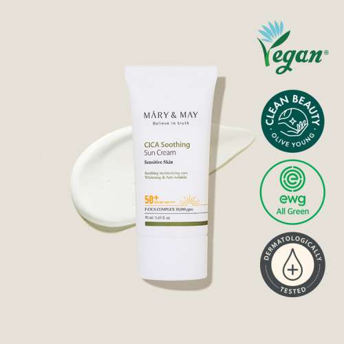 Mary&May: Cica Soothing Sun Cream SPF50+ Pa++++ - 50ml