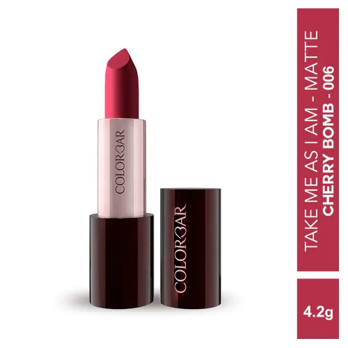 Colorbar: Take Me As I Am Vegan Matte Lipstick Cherry Bomb 006 - 4.2gm