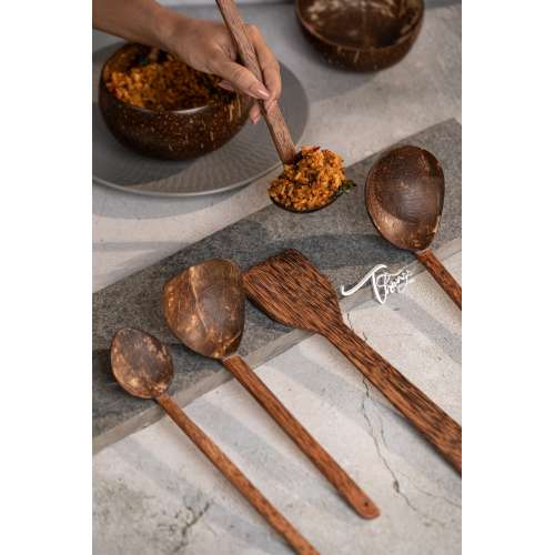Thenga: Traditional Coconut Shell & Wood Cooking Set
