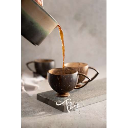 Thenga: Natural & Handmade Coconut Shell Tea Cup - Set of 2