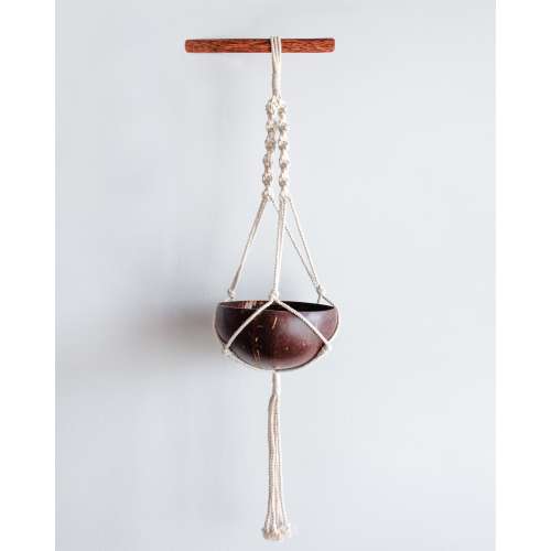 Thenga: Coconut Shell Planter with Macrame Hanger