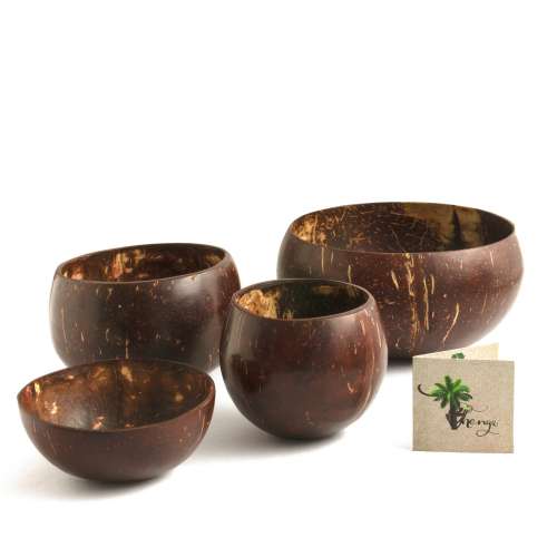 Thenga: Coconut Shell Round Bowl Set