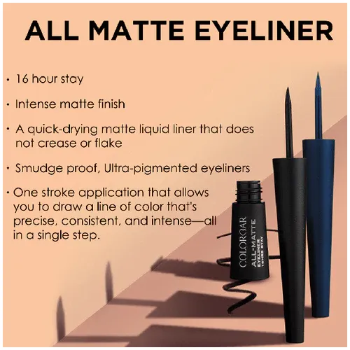 Colorbar: All-Matte Eyeliner Matte Black 001 - 2.5ml