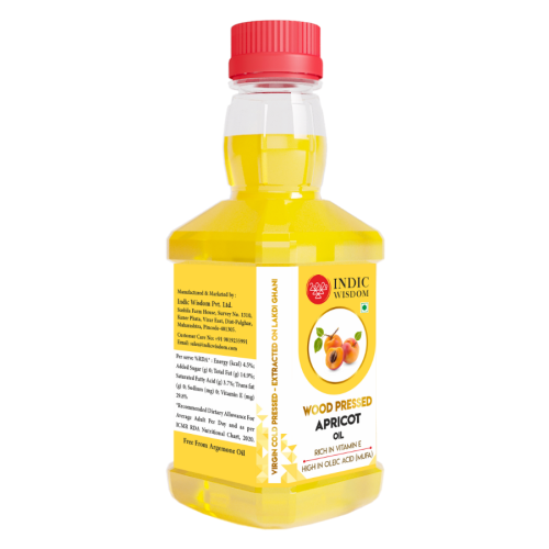 Indic Wisdom: Wood Pressed Apricot Oil 100 ml (Cold Pressed Apricot Oil - Extracted on Wooden Churner)