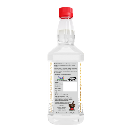 Indic Wisdom: Wood Pressed Virgin Coconut Oil 1 Liter (Cold Pressed Coconut Oil - Extracted on Wooden Churner)