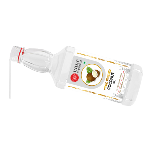 Indic Wisdom: Wood Pressed Virgin Coconut Oil 500 ml (Cold Pressed Coconut Oil - Extracted on Wooden Churner)