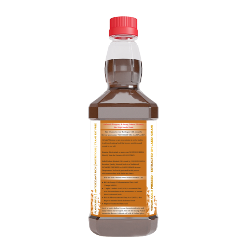 Indic Wisdom: Wood Pressed Mustard Oil 500 ml (Cold Pressed Mustard Oil - Extracted on Wooden Churner)