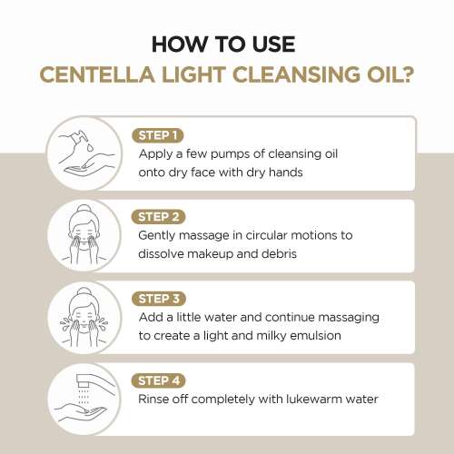 SKIN1004: Madagascar Centella Light Cleansing Oil  | Calming Care | Sensitive Skin | Makeup Remover | Deep Cleansing | Pore Care | 200ml