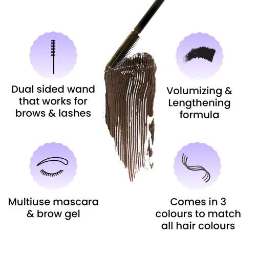 FAE Beauty: Brash Dual Mascara and Brow Gel - Dark Brown - 10gm