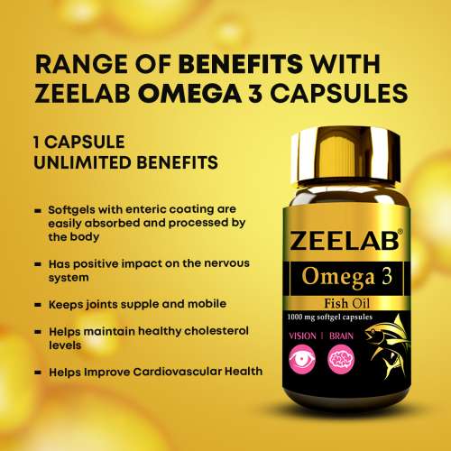 ZEELAB: Omega 3 Fish Oil Softgel Capsule - 60 Softgel