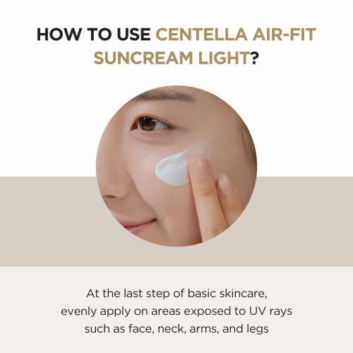 SKIN1004: Madagascar Centella Air-Fit Suncream Light  | Calming Care | Sensitive Skin | Barrier Support | UV Protection | Daily Sunscreen | 50ml