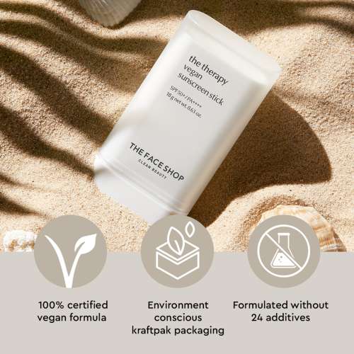 The Face Shop: The Therapy Vegan Sunscreen Stick SPF50+ - 18gm