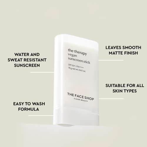 The Face Shop: The Therapy Vegan Sunscreen Stick SPF50+ - 18gm