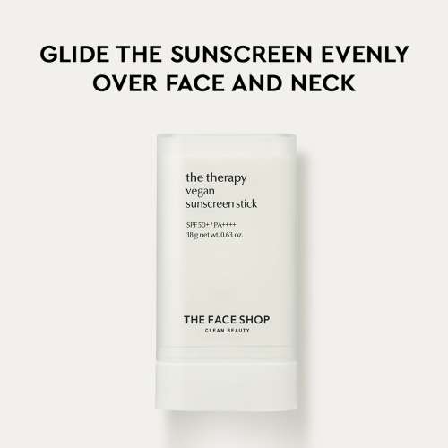 The Face Shop: The Therapy Vegan Sunscreen Stick SPF50+ - 18gm