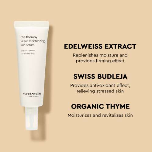 The Face Shop: The Therapy Vegan Moisturizing Sun Serum - 50ml