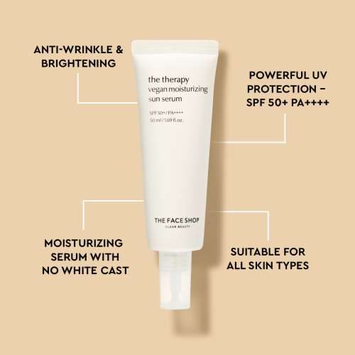 The Face Shop: The Therapy Vegan Moisturizing Sun Serum - 50ml
