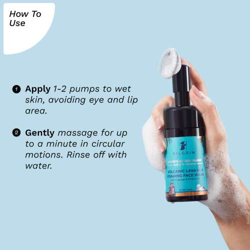 Pilgrim: Volcanic Lava Ash Foaming Face Wash with Built In Brush - 120ml