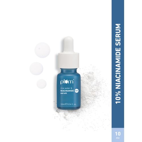 Plum: Plum 10% Niacinamide Face Serum with Rice Water & Squalane| Brightens Skin- 10 ml