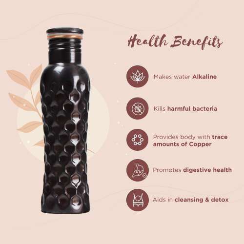 Sarveda: Sarveda Curved Vintage Diamond Groove Water Bottle - 1 Litre
