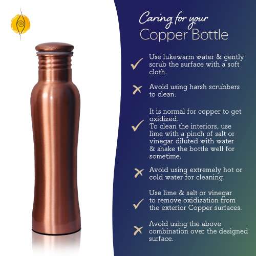 Sarveda: Sarveda Curved Plain Copper Water Bottle - 1 Litre