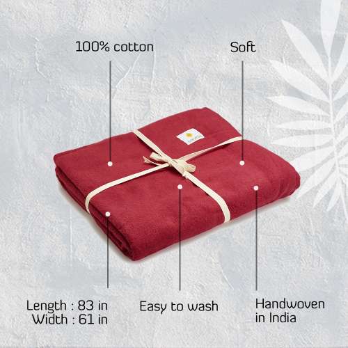 Sarveda: Organic Cotton Yoga Blanket - Magenta