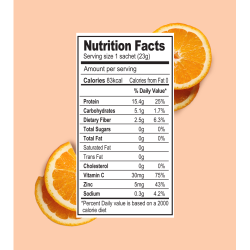 Green Protein: Tangy Orange Flavoured Pea Protein Pouch - 500gm