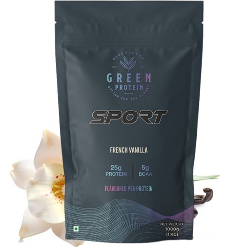 Green Protein: French Vanilla Flavoured Pea Protein Pouch - 1kg