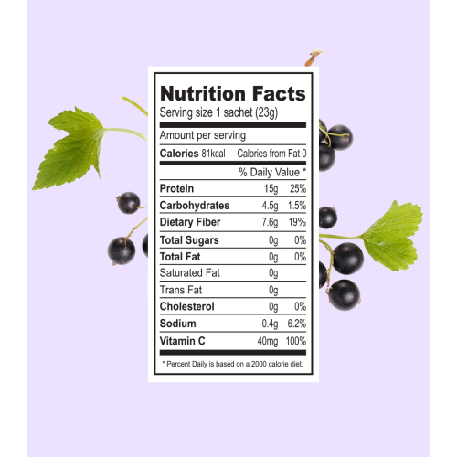 Green Protein: Black Currant Flavoured Pea Protein Pouch - 500gm