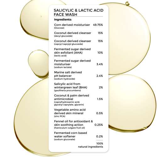 Brillare: Salicylic & Lactic Acid Face Wash - 100ml