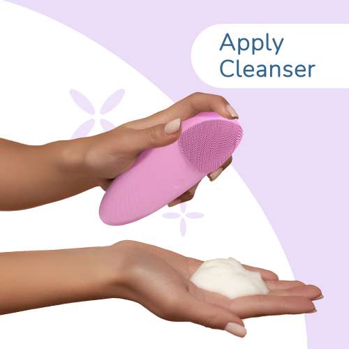 Caresmith: Battery Powered Sonic Massager Brush For Facial Cleansing - Pink Taffy