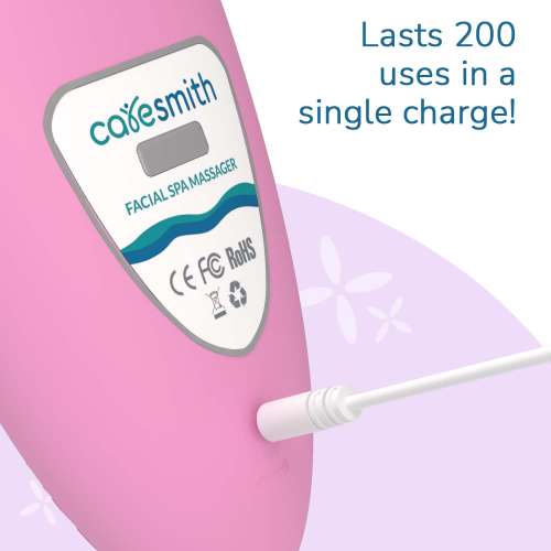 Caresmith: Battery Powered Sonic Massager Brush For Facial Cleansing - Pink Taffy