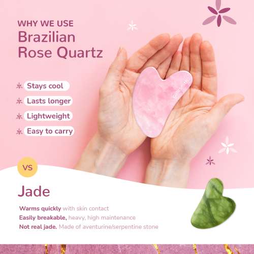 Caresmith: Bloom Rose Quartz Gua Sha Face Massage Tool