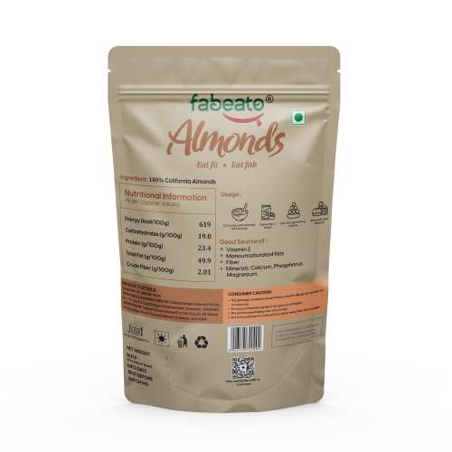 Fabeato: Natural Premium California Almonds - 500gm