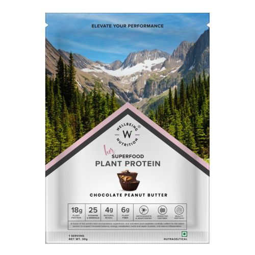 Wellbeing Nutrition: Her Superfood Plant Protein - Chocolate Peanut Butter - 30gm