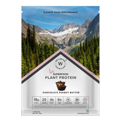 Wellbeing Nutrition: Her Superfood Plant Protein - Chocolate Peanut Butter - 30gm