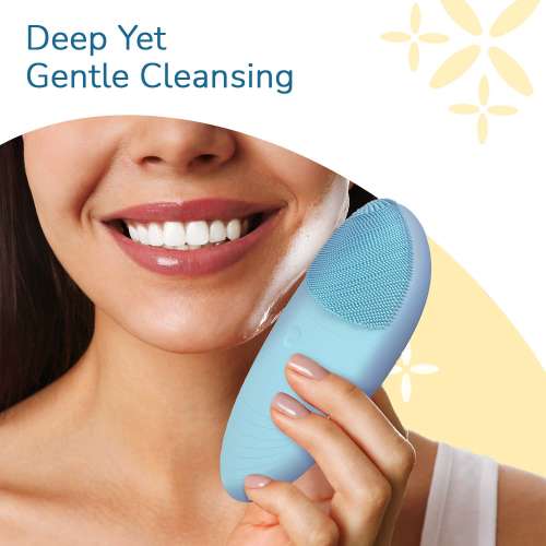 Caresmith: Battery Powered Sonic Massager Brush For Facial Cleansing - Blue Arctic
