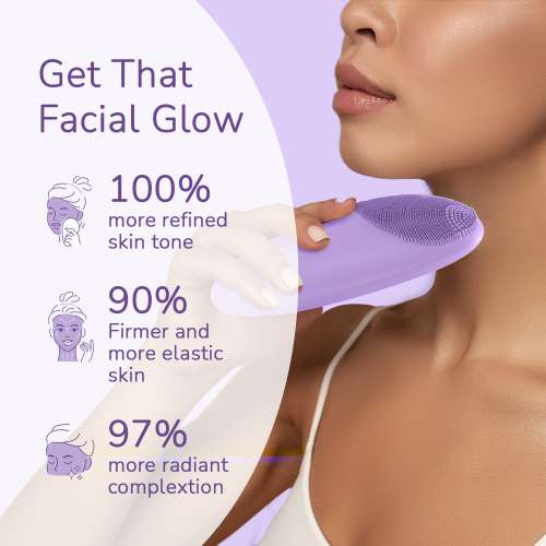 Caresmith: Battery Powered Sonic Massager Brush For Facial Cleansing - Lavender Spunk