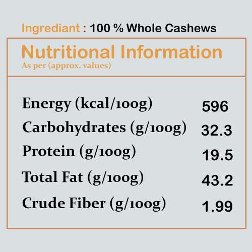 Fabeato: Natural Premium Whole Raw Cashews - 500gm