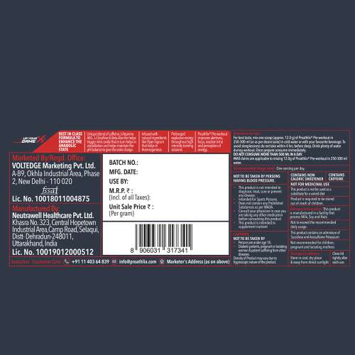 Proathlix: Pre-Workout - Blue Raspberry - 400gm