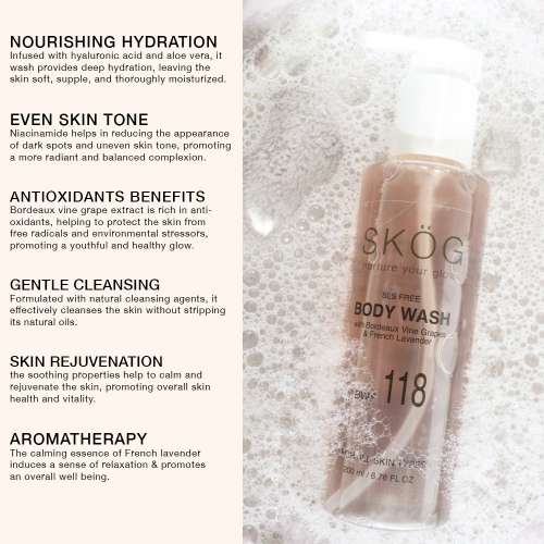 SKOG: Bordeaux Vine Grape Extract Bodywash- 200ml